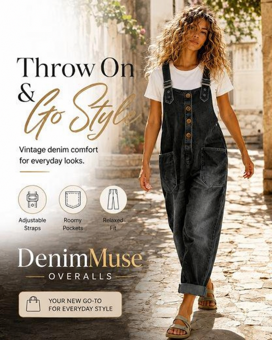 Everyday Relaxed Denim Jumpsuit
