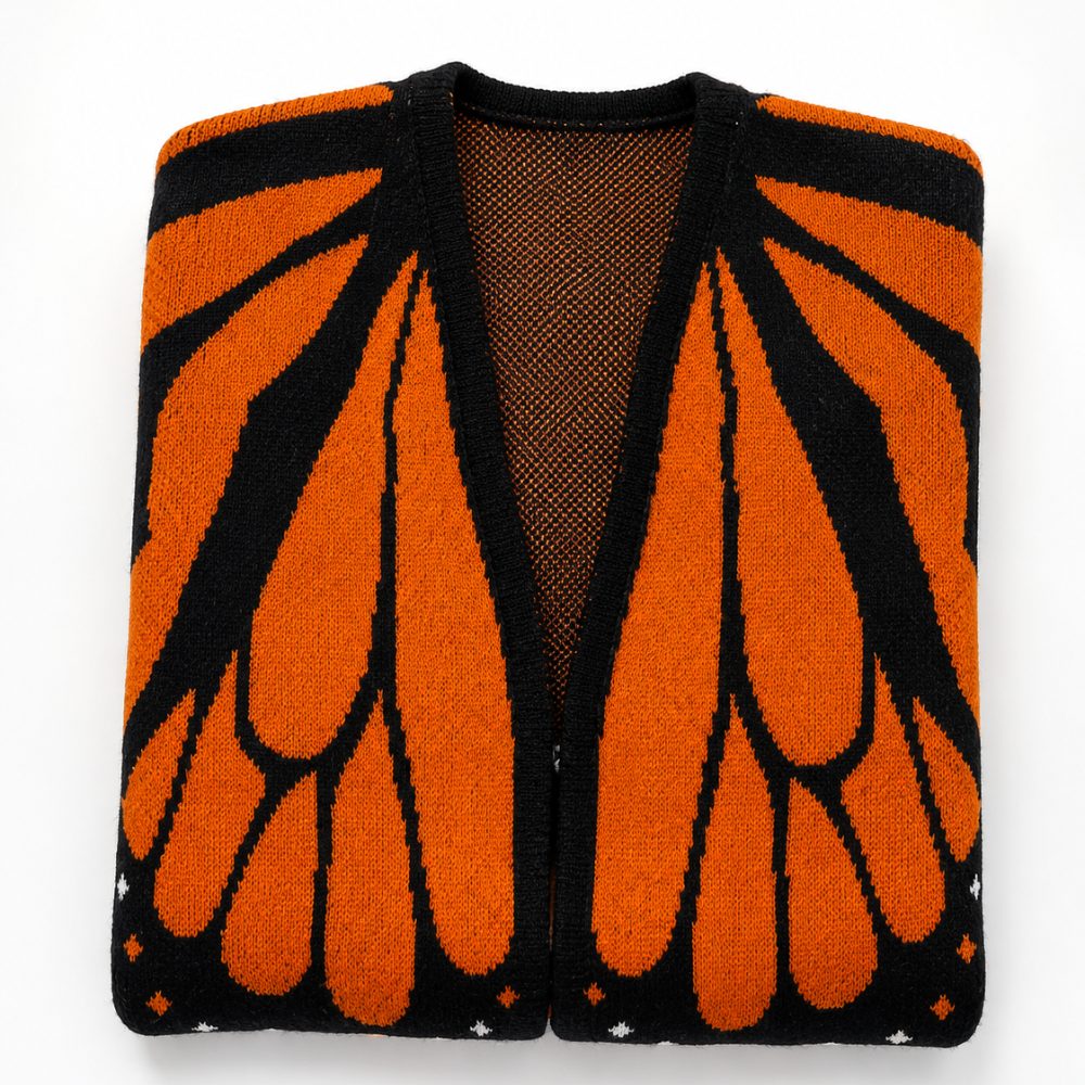 Women's Butterfly Wing Knit Cardigan – Cropped Open-Front Sweater
