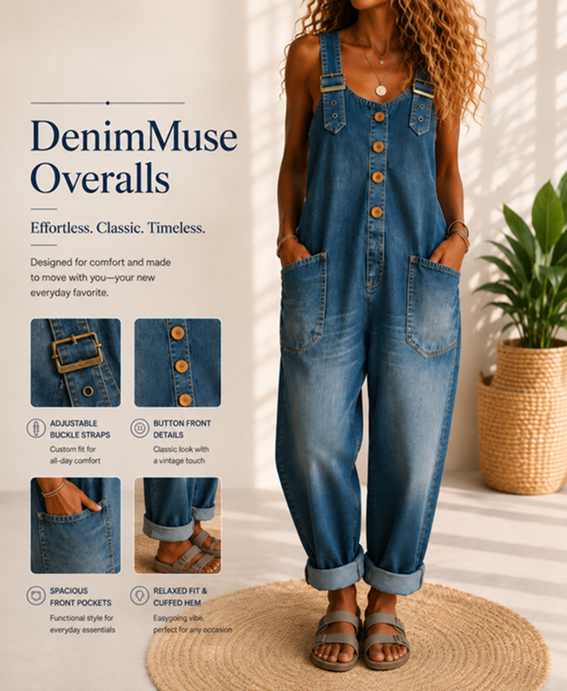 Everyday Relaxed Denim Jumpsuit