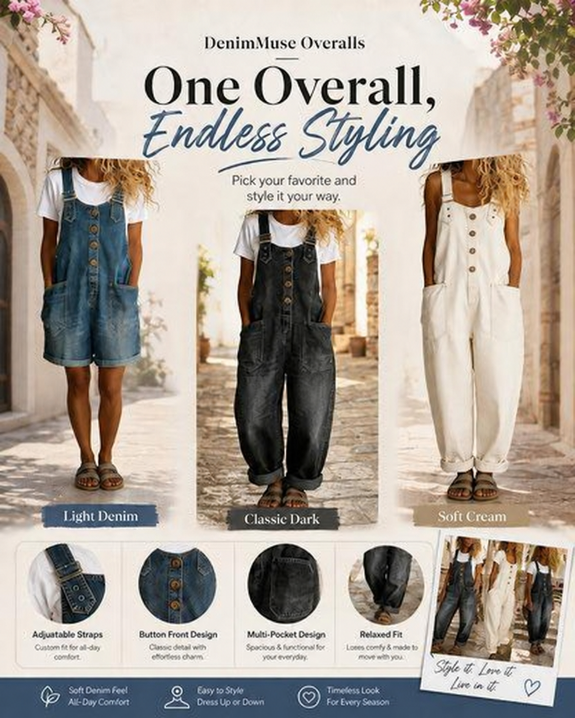 Everyday Relaxed Denim Jumpsuit