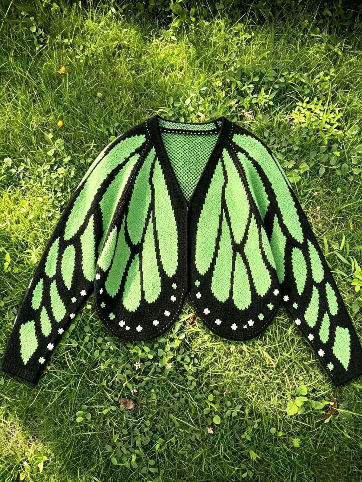 Women's Butterfly Wing Knit Cardigan – Cropped Open-Front Sweater