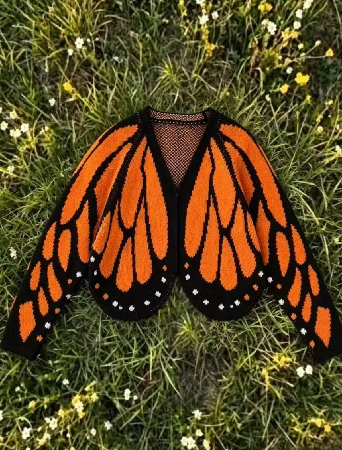 Women's Butterfly Wing Knit Cardigan – Cropped Open-Front Sweater