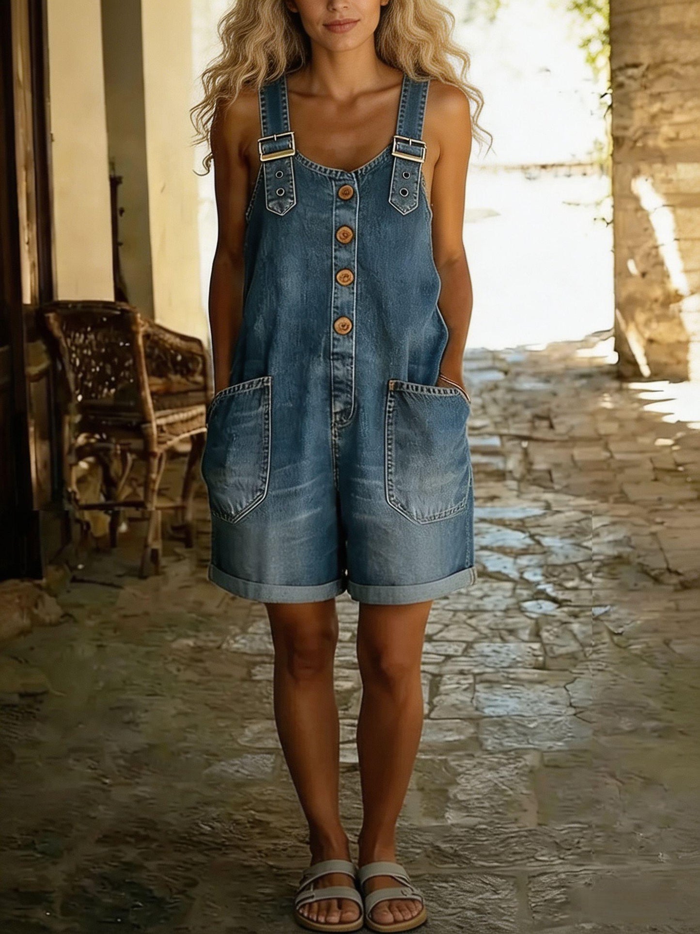Everyday Relaxed Denim Jumpsuit